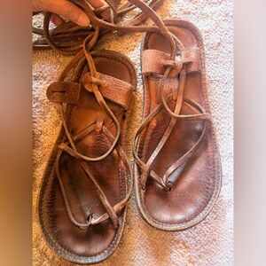 Treadlight women’s barefoot leather sandals, need new soles